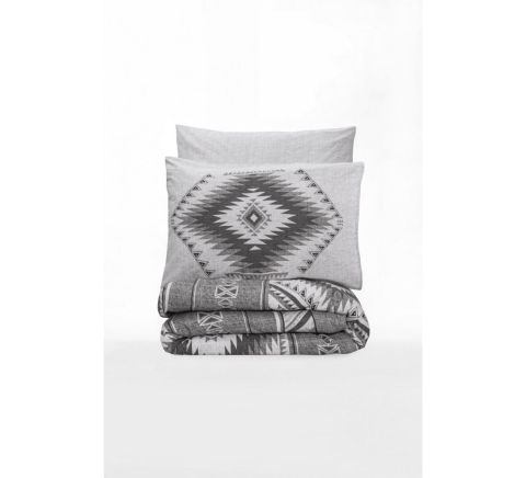 Cotton Box Ethnic Delos Complete Set Tek Kişilik Nevresim Takımı Antrasit