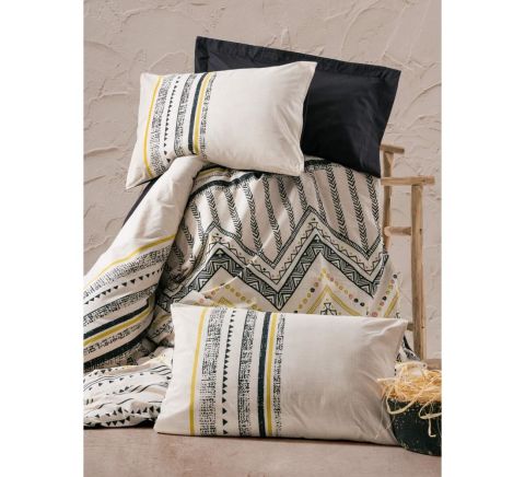 Cotton Box Ethnic Elvira Complete Set Tek Kişilik Nevresim Takımı Siyah