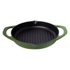 Sürel Pot Art Döküm Yuvarlak Izgara Tava Yeşil 30 cm