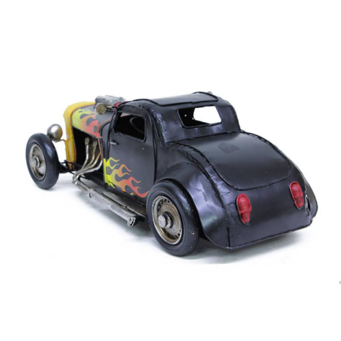 T.Concept Dekoratif Dayanıklı Metal Nostaljik Ateş Desenli Araba Siyah Renk C0948