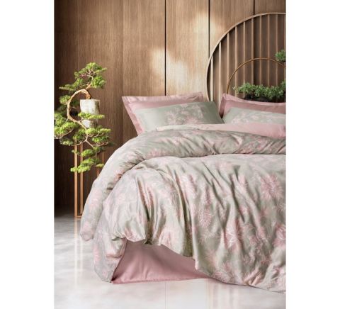 Cotton Box Betula Saten Çift Kişilik Nevresim Takımı Pudra