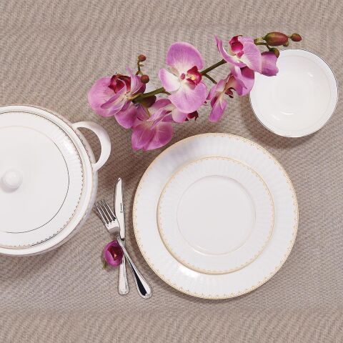 Korkmaz A8369 Perla Yuvarlak 60 Parça Yemek Takımı