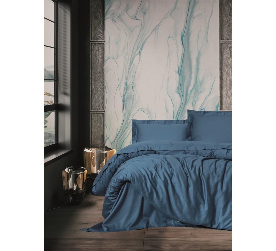 Cotton Box Elegant Saten Tek Kişilik Nevresim Takımı Mavi