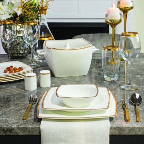 Korkmaz A8438 Bone Selection Kare 60 Parça Yemek Takımı