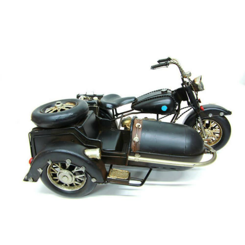 T.Concept Dekoratif Dayanıklı Metal Sepetli Motosiklet Siyah Renk C0782