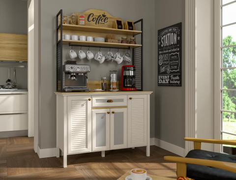 Misto Kahve Dolabı 125 cm Syh/Byz FRN-21027 ( ANTALYA MERKEZ İÇİN TESLİMAT )