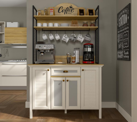 Misto Kahve Dolabı 125 cm Syh/Byz FRN-21027 ( ANTALYA MERKEZ İÇİN TESLİMAT )