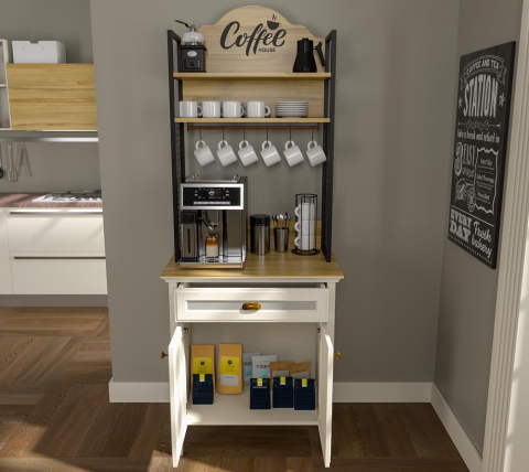 Misto Kahve Dolabı 80 cm Syh/Byz FRN-21028 ( ANTALYA MERKEZ İÇİN TESLİMAT )