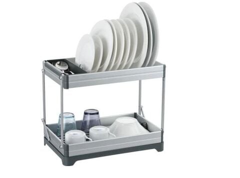 Primanova Candia Katlanabilir Iki Katlı Alüminyum Bulaşıklık D14693