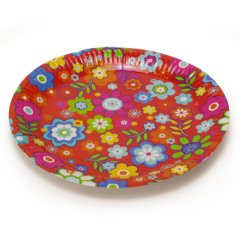 Koopman 8 Adet Çiçek Desenli Karton  Tabak