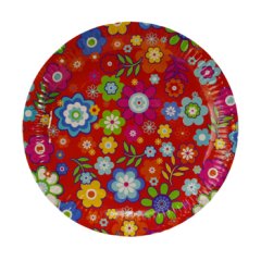 Koopman 8 Adet Çiçek Desenli Karton  Tabak