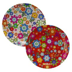 Koopman 8 Adet Çiçek Desenli Karton  Tabak