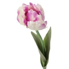 Tmall Home Design Beyaz Pembe Lale Yapay Çiçek 62 cm
