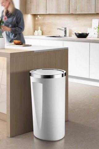 Primanova Lenox Beyaz 35lt Çöp Kovası M-E76-01