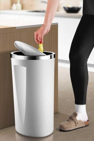 Primanova Lenox Beyaz 35lt Çöp Kovası M-E76-01