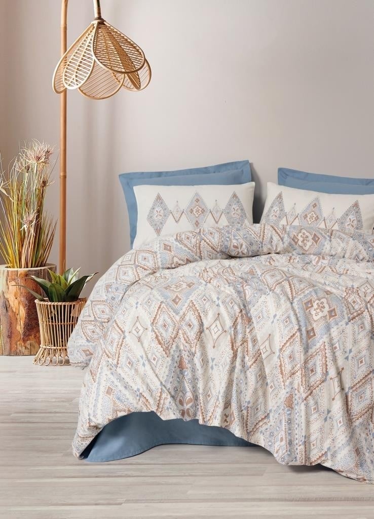 Cotton Box Bohem Çift Kişilik Nevresim Takımı Zanora Indigo