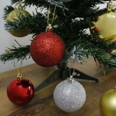 T.Concept Yılbaşı Süsü Çam Ağacı Topu 24’lü Noel Küresi 6 cm Gümüş