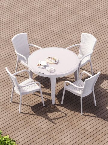 Osaka 110Q Yuvarlak Masa Süt Beyaz ( ANTALYA İÇİ TESLİMAT )