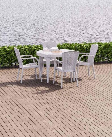 Osaka 110Q Yuvarlak Masa Süt Beyaz ( ANTALYA İÇİ TESLİMAT )