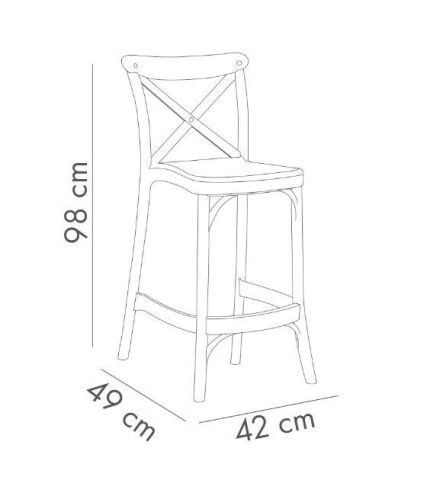Capri Bar Sandalyesi 65cm Beyaz