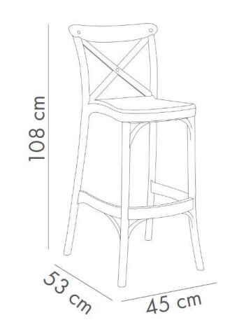 Capri Bar Sandalyesi 75cm Bej