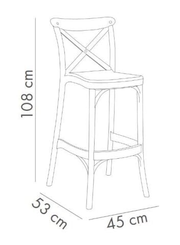 Capri Bar Sandalyesi 75cm Siyah