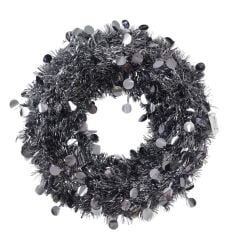 T.Concept Yılbaşı Ön Kapı Süsü Yeni Yıl Noel Dekorasyon Antrasit Çelenk