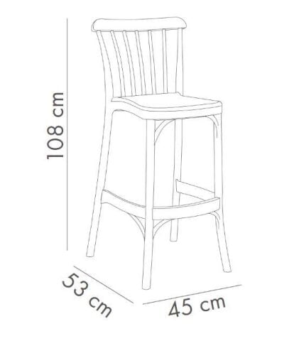 Gozo Bar Sandalye 75cm Beyaz