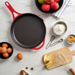 Sürel Pot Art Düz Döküm Tava Kırmızı 28 cm