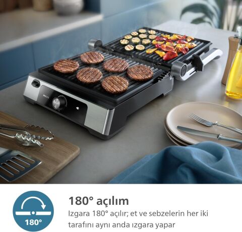 Philips 5000 Serisi Izgara ve Tost Makinesi Çıkarılabilir Yapışmaz Yüzeyli HD6301/90