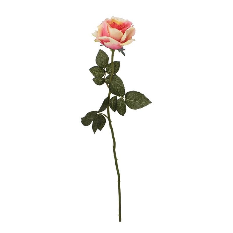Tmall Home Design Pembe ve Beyaz Gül (Yapay Çiçek) 66 cm