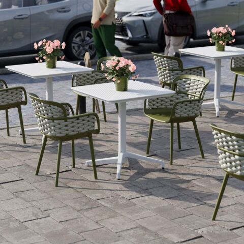 Moon 70*70 Katlanır Masa Beyaz (SADECE ANTALYA MERKEZ TESLİMATLI)