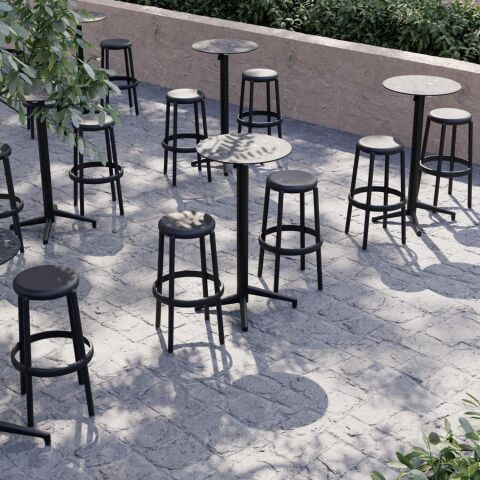 Moon Katlanır Bar Masası 60Q Siyah (SADECE ANTALYA MERKEZ TESLİMATLI)