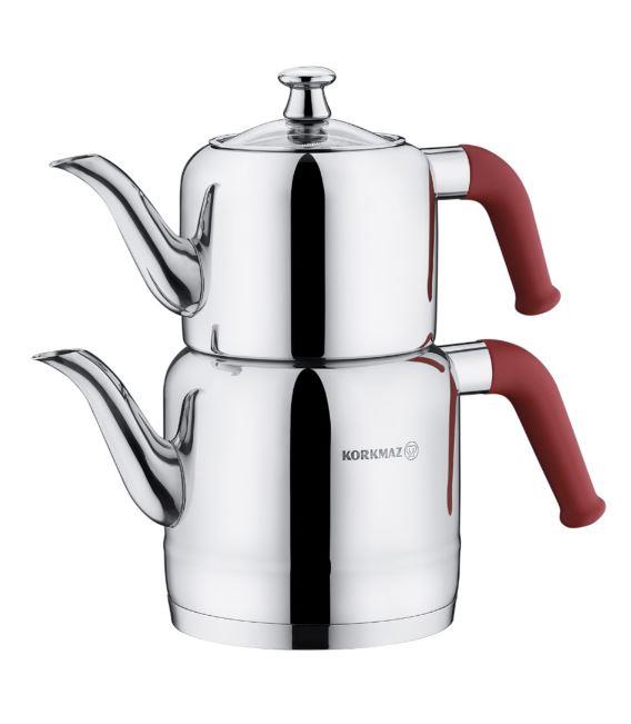 Korkmaz Riva Kırmızı Çaydanlık Takımı 1.9 lt A189