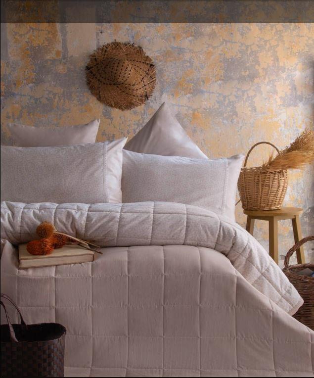 Apricitas Home Çift Kişilik Yatak Örtüsü Set İnes Bej AP83T00010022