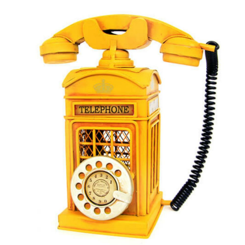 T.Concept Dekoratif Dayanıklı  Metal Ahizeli Telefon Kumbara Sarı Renk C0725