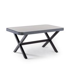 Osaka Alüminyum Camlı Bahçe Balkon Masası Antrasit 90x150 Cm (SADECE ANTALYA MERKEZ TESLİMATLI)