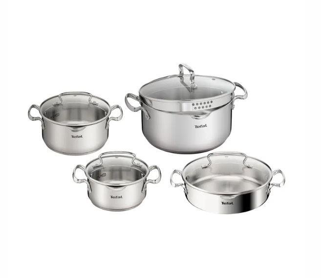 TEFAL Duetto 8 Parça Çelik Tencere Seti