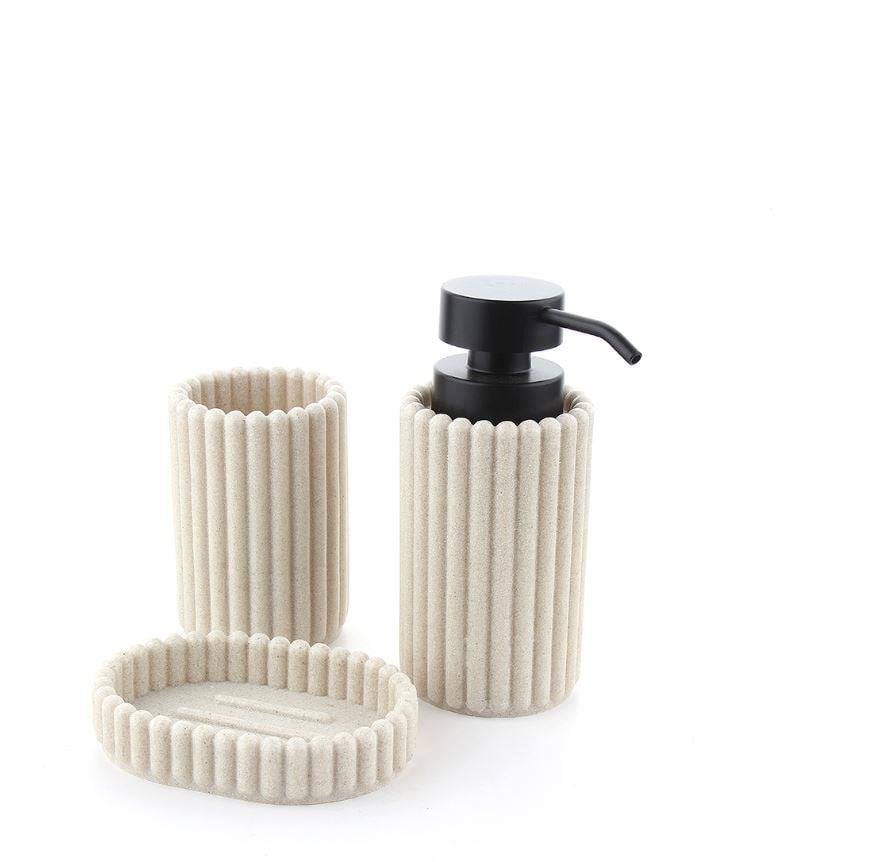 CN-56802 3lü Mermer Polyester Banyo Seti
