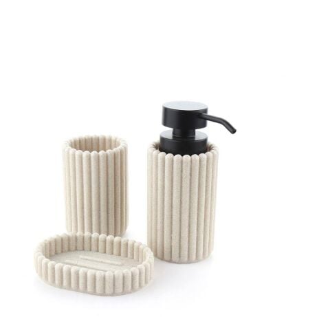 CN-56802 3lü Mermer Polyester Banyo Seti