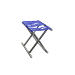 T.Concept Dekoratif Rahat Konforlu Katlanabilir Metal Kamp Taburesi Mavi