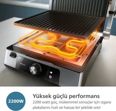 Philips 5000 Serisi Izgara ve Tost Makinesi Çıkarılabilir Yapışmaz Yüzeyli HD6301/90