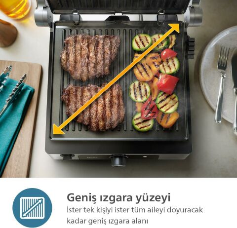 Philips 5000 Serisi Izgara ve Tost Makinesi Çıkarılabilir Yapışmaz Yüzeyli HD6301/90