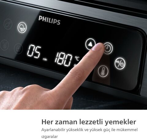 Philips 7000 Serisi Izgara Ve Tost Makinesi Yapışmaz Çıkarılabilir Plakalı Ve Dijital Ekranlı HD6307/70