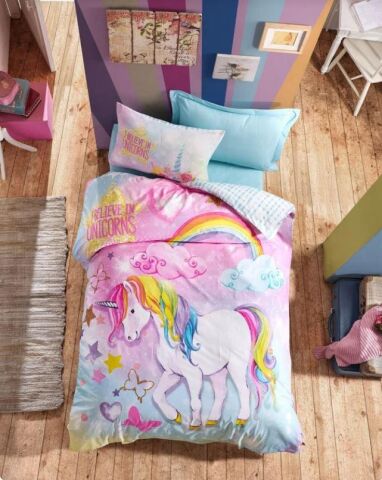 Cotton Box Junior Ranforce Tek Kişilik Lastikli Çarşaflı Nevresim Takımı Mint