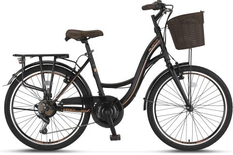 Ümit Alanya 24 Jant  V 21 Vites Bayan Şehir Bisikleti Siyah Kahve