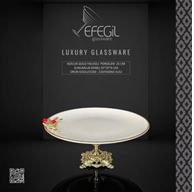 Kızılcık Gold Por.25cm Ayaklı Sunumluk ( ANTALYA MERKEZ TESLİMAT )