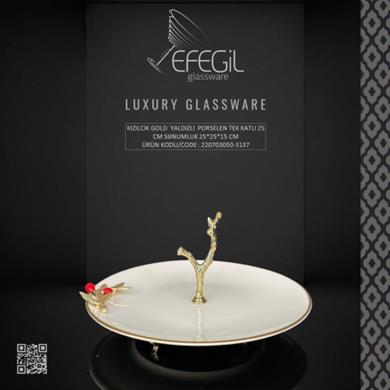 Kızılcık Gold Por.25cm Tek Katlı Sunumluk 25*25*15 ( ANTALYA MERKEZ TESLİMAT )