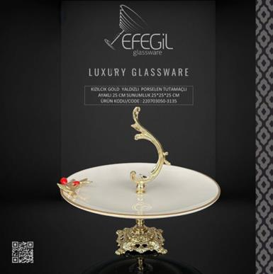 Kızılcık Gold Por.25cm Ayaklı Sunumluk 25*25*25 ( ANTALYA MERKEZ TESLİMAT )