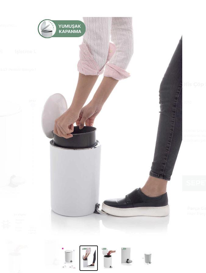 Primanova Lenox Beyaz 5lt Ofis Çöp Kovası M-E66-01